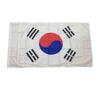 Grand drapeau de la Corée du Sud 1,5 x 0,9 m en tissu polyester avec œillets métalliques pour décoration de bureaux, restaurants et écoles