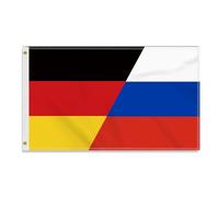 Grand drapeau de l'Allemagne Russie 90 × 150 cm, grande bannière d'amitié russe 150D, drapeau allemand résistant double impression latérale décor œillets en laiton large Russie