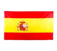 Grand drapeau de l'Espagne avec œillets - 1,5 x 0,9 m - Grand drapeau espagnol pour la coupe du monde de l'euro - Jeux de football - Événements sportifs - Défilés, bars, jardins, décorations de fête