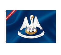 Grand drapeau de l'État de la Louisiane de 2,4 x 3,7 m double face en polyester résistant à la décoloration avec œillets en laiton, cadeaux et décoration de chambre, intérieur et extérieur