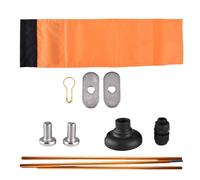 Grand drapeau de sécurité pour kayak, haute visibilité, mât robuste pour le kayak et la pêche (Orange)