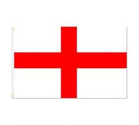 Grand drapeau de St Georges avec mât, grand drapeau de la croix de St Georges avec kit de mât mural de 1,8 m, drapeaux de l'Angleterre de 1,5 m x 91 cm avec œillets, bannière durable pour défilé