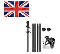 Grand drapeau de St Georges avec mât, grand drapeau de la croix de St Georges avec kit de mât mural de 1,8 m, drapeaux de l'Angleterre de 1,5 m x 91 cm avec œillets, bannière durable pour défilé