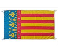 Grand drapeau de Valence, 150 x 90 cm, pour balcon, avec 4 œillets et 4 lacets pour câbles