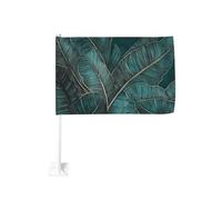 Grand drapeau de voiture en forme de feuilles de bananier avec clip pour fenêtre extérieure - 30 x 45 cm - Décoration de voiture double face