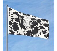 Grand drapeau d'extérieur double face de 61 cm avec 2 œillets en laiton imprimé vache drapeau de cour toutes saisons pour cour, pelouse, décoration extérieure