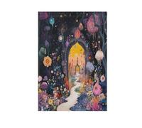 Grand drapeau extérieur violet mystère scène du pays des merveilles pour décoration de jardin 71 x 101 cm double face