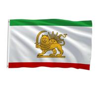 Grand drapeau Iran Lion 90 x 150 cm, double drapeau en polyester de haute qualité avec œillets en laiton, couleur vive, résistant à la lumière, pour jardin, tissu de drapeau intérieur