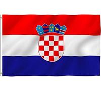 Grand drapeau national de la Croatie 150 x 90 cm Tissu polyester œillets en laiton pour supporter la Coupe du Monde de football Rugby Sports