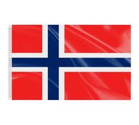 Grand Drapeau Norvège 150x90cm avec Oeillets - Déco Fête Supporter Match | Grand Drapeau Norvège Bannière Foot Nations League 2026 Jour Constitution Déco Jardin Bar Rue Extérieur Défilé Soirée