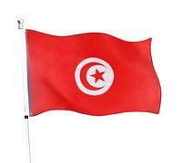 Grand drapeau tunisien 152 x 91 cm - Parfait pour les événements tunisiens ou les occasions - Lot de 1