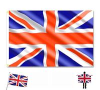 Grand drapeau Union Jack 1,5 x 0,9 m Drapeau national de Grande-Bretagne Nouveau Roi Charles III Célébration du couronnement pour jardin, décoration d'intérieur, fête et festival