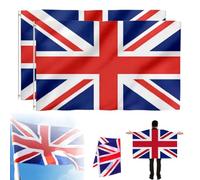 Grand drapeau Union Jack 1,5 x 0,9 m en polyester de qualité supérieure avec œillets métalliques, décoration de fête royale britannique, pub, jardin, bannière
