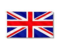 Grand drapeau Union Jack 2,4 x 1,5 m - Œillets en laiton à double couture - Drapeau de la Grande-Bretagne pour fête royale britannique, pub, barbecue, extérieur