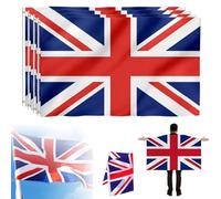 Grand drapeau Union Jack de 1,5 x 0,9 m pour couronnement du roi Charles III, drapeaux nationaux britanniques en polyester avec œillets métalliques, pour fête de rue, jardin, pub et événements en