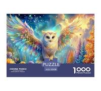 Grand Duc avec des Ailes Arc-en-Ciel dans Une Forêt Éclatante Puzzle De 1000 Pièces Owl Amusement De Jeu d'esprit pour Adultes Et Enfants 52x38cm/1000pcs