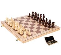 Grand Échiquier 45 Cm - Jeu D'Échecs Bois Bouleau, Pièces Lestées Roi 90 Mm