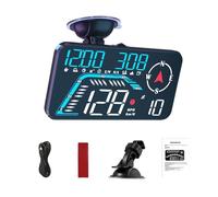 Grand écran de tête de voiture, KM/H et MPH, speedomètre GPS AMROOLOO avec rappel de vitesse et de fatigue, convient à tous les véhicules