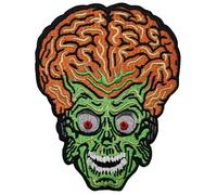 Grand Écusson Alien Mars Attack Patch Thermocollant Extraterrestre Badge OVNI à Thermocoller au fer à repasser applique UFO brodé à coudre space espace vêtement jean t-shirt veste 11,5x8,5cm