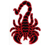 Grand écusson dorsal scorpion rouge - 19,6 x 28 cm - Écusson brodé pour motards Biker Patch Dos Patch XXL Patch Scorpion Patch Backpatch Backpatch pour vestes de moto, cardigons, gilets en cuir -