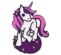 Grand écusson licorne - 12,7 x 18 cm - Patch dorsal brodé Accessoires DIY Écusson thermocollant Fleur Vêtements Cheval mythique XXL Patch Patch Emblème Backpatch - Broderie de qualité supérieure