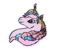 Grand Écusson Licorne Arc-en-ciel à Paillettes Réversibles pour | Décoration Textile, Motif Changeant Double Face, Usage sur Coussins, Casquettes, Pantalons et Habits