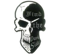 Grand Écusson Patch Badge brodé biker moto Tête de Mort Crâne grand modele Format Côté obscure Find the dark side 27 x 17 cm