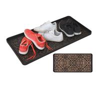Grand égouttoir à chaussures en plastique avec profilé - Étagère à chaussures en caoutchouc pour entrée, couloir, armoire, voiture, bac à chaussures contre la saleté - 75 x 45 cm