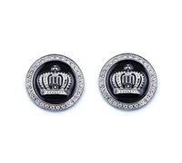 Grand emblème de couronne Badge de voiture décalcomanie avec strass autocollants pour voiture Accessoires extérieurs pour auto SUV camion moto (argent noir)