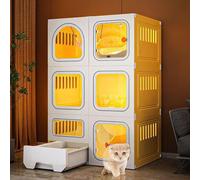 Grand enclos d'extérieur pour chat - Cage en bois de luxe pour l'intérieur et l'extérieur - Maison polyvalente pour chat avec grand espace