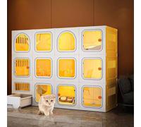 Grand enclos d'extérieur pour chat - Maison pour chat en bois multifonction pour l'intérieur et l'extérieur