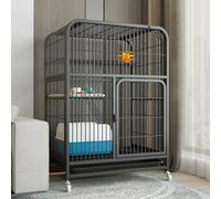 Grand enclos d'extérieur pour chats d'intérieur - Durable, spacieux et multifonction - Avec plateforme de saut - Idéal pour les activités du chat - Blanc/noir - 78 x 55 x 110 cm