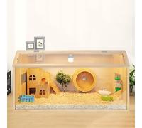 Grand enclos pour hamsters, vision panoramique, puits de lumière ouvrable, pour cochon d'Inde, chinchilla, gerbille (80 x 40 x 40 cm)