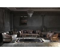 Grand ensemble Canapé 3 places Fauteuil Beige Tissu Tables 5pcs