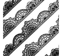 Grand ensemble de 10 pièces de dentelle comestible préfabriquée prête à l'emploi pour gâteaux noire 14 pouces