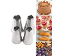 Grand ensemble de douilles à gâteau pour churros, éclairs et meringues, 4B, 6B, 1,5 m, 2,7 m, étoile pour décoration de gâteaux, cupcakes, cookies