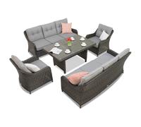 Grand ensemble de meubles de jardin Toledo Apetito 8 anthracite Garden Point