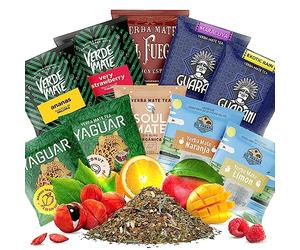 Grand ensemble d'échantillons de yerba mate | Échantillons de yerba mate 50g | Verde Mate Green, Soul Mate, Yaguar, Guarani, El Fuego, Rio Parana | Yerba mate thé | Caféine naturelle | 10x50g | 0,5kg
