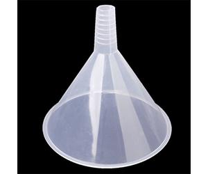 Grand entonnoir triangulaire en plastique transparent de 150 mm, réutilisable, durable, pour cuisine, laboratoire, garage, voiture