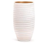 Grand et Élégant POT en Terre Cuite | Décoré avec un Intérieur Doré | Pot Décoratif Moderne pour Plantes, Fleurs, Plantes Succulentes, Sansevieria | Pour Intérieur ou Extérieur. (Ø 22 cm - H. 40 cm)