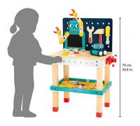 Janod - Mon Premier Jeu de Construction - Grand Établi Robot - Jeu de Bricolage Enfant - 50 Pièces - Hauteur Ajustable - Imitation - 3 Ans + - J06457