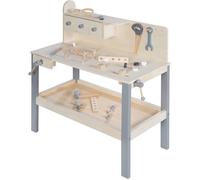Établi Enfant En Bois Avec Accessoires De Bricolage Naturel Et Gris TU