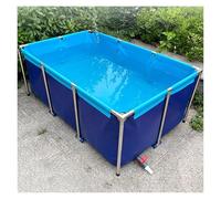 Grand étang à poissons d'extérieur avec cadre en acier et doublure en PVC facile à installer pour koï et poissons rouges (2 x 1 x 0,6 m)