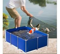 Grand étang à poissons en toile avec cadre en acier, 2 m de maintien temporaire et de visualisation pour enfants, valve de vidange, idéal pour une utilisation en intérieur/extérieur