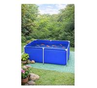 Grand étang à poissons hors sol, piscine en toile PVC épaisse avec cadre en acier galvanisé. Piscine extérieure de conteneur d’aquarium for le stockage de Koi et d’eau(Blue,59.1x39.4x19.7in)