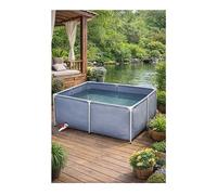 Grand étang à poissons hors sol, piscine en toile PVC épaisse avec cadre en acier galvanisé. Piscine extérieure de conteneur d’aquarium for le stockage de Koi et d’eau(Grey,78.7x59.1x19.7in)