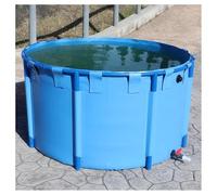 Grand étang à poissons pliable en toile avec support pour koi - Réservoir de stockage d'eau circulaire au-dessus du sol pour irrigation agricole (1,2 x 0,8 m)