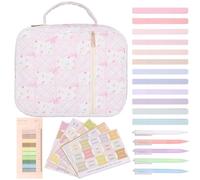 Grand étui biblique pour femme - 22,58 x 29 x 7 cm - Étanche - Avec apprentissage et journal - Surligneurs - Sac de transport multifonction avec poches et compartiments - Cadeau pour femme (style 2)