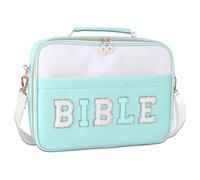 Grand étui de bible en cuir chenille avec bandoulière pour homme, femme, fille, sac fourre-tout de transport pour la Bible pour étude, église, accessoires cadeaux