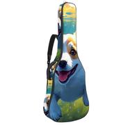 Grand étui de guitare étanche avec couche de protection en éponge, joli Corgi nage sous l'eau, Multicolore #02, 42.9x16.9x4.7 in, Sac pour guitare